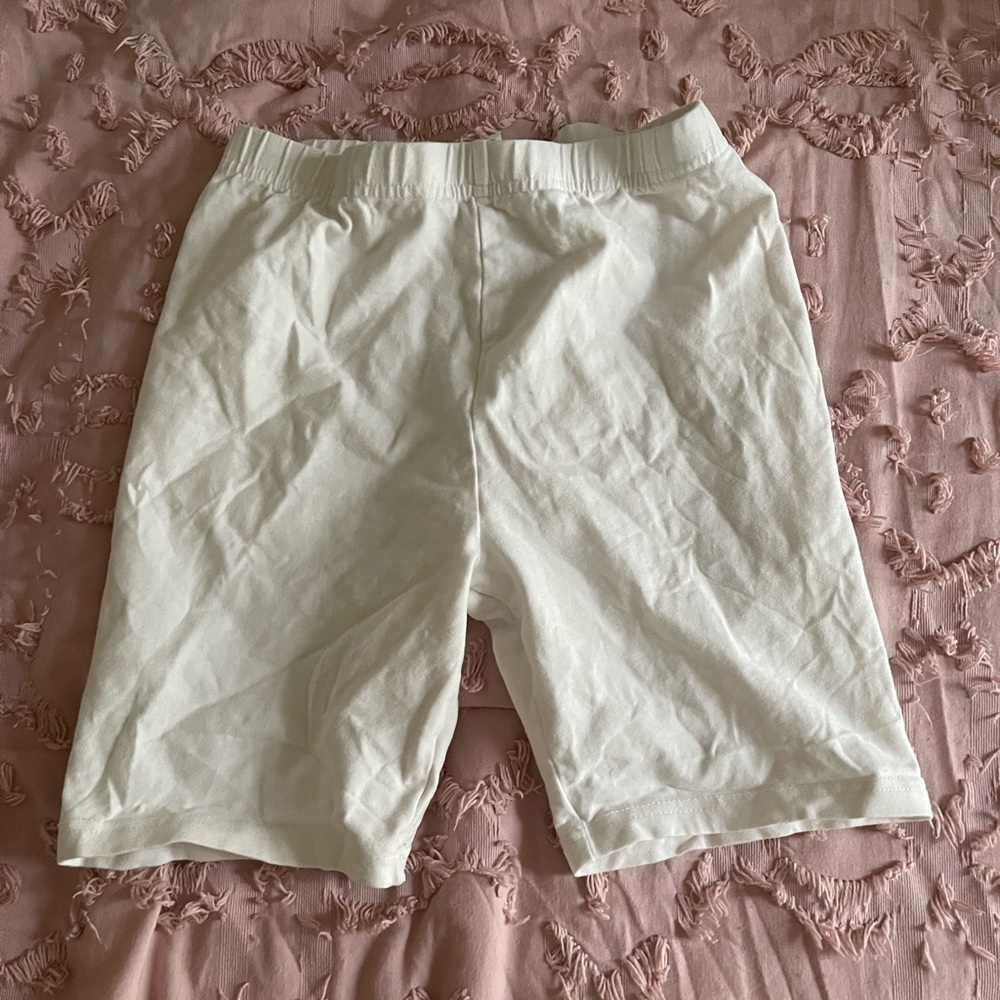 White biker shorts